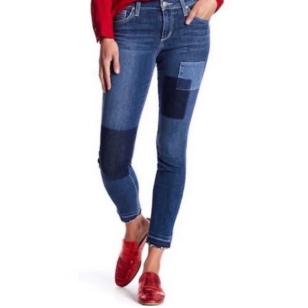 Joe's Jeans Women's Skinny Patchwork Dark Blue Denim